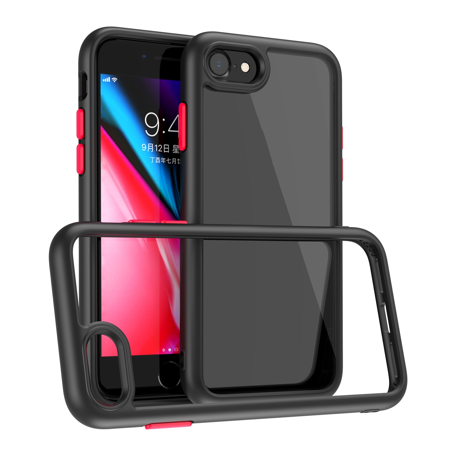 For iPhone SE 2022 / SE 2020 / 8 / 7 Kingsteel Wolf Glass Phone Case(Black) For iPhone SE 2022 / SE 2020 / 8 / 7 Kingsteel Wolf Glass Phone Case(Black)