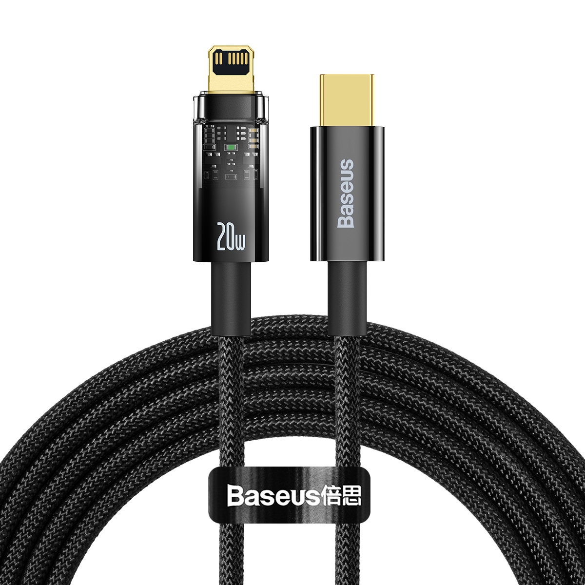 Baseus 20W Type-C / USB-C to 8 Pin Explorer Series Auto Power-Off Fast Charging Data Cable, Length:2m(Black) Baseus 20W Type-C / USB-C to 8 Pin Explorer Series Auto Power-Off Fast Charging Data Cable, Length:2m(Black)