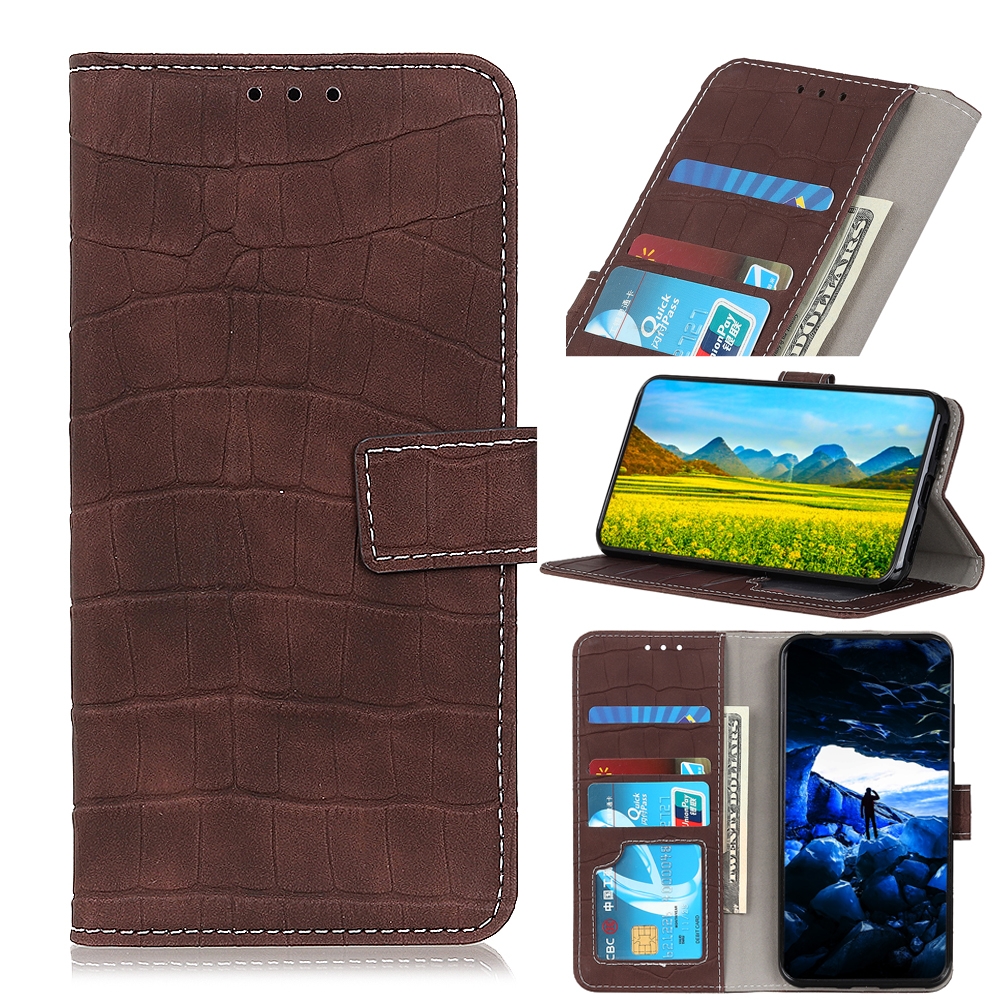 For Wiko Y52 Crocodile Texture Leather Phone Case(Brown)