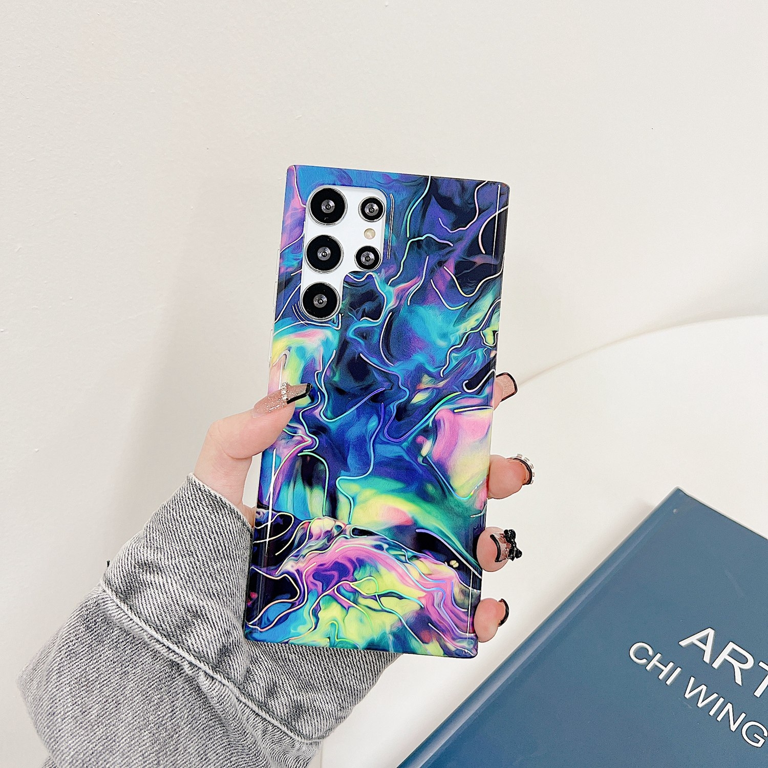 For Samsung Galaxy S22+ 5G Laser Marble TPU Phone Case(Fantasy) For Samsung Galaxy S22+ 5G Laser Marble TPU Phone Case(Fantasy)