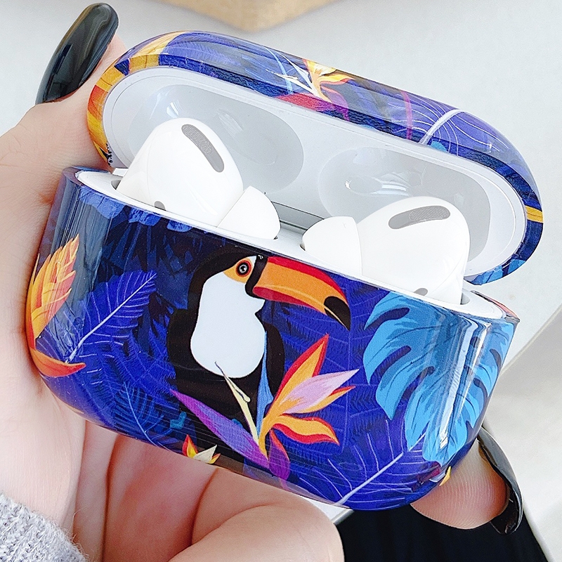 For AirPods Pro Graffiti Landscape Pattern PC Earphone Protective Case(Woodpecker) For AirPods Pro Graffiti Landscape Pattern PC Earphone Protective Case(Woodpecker)