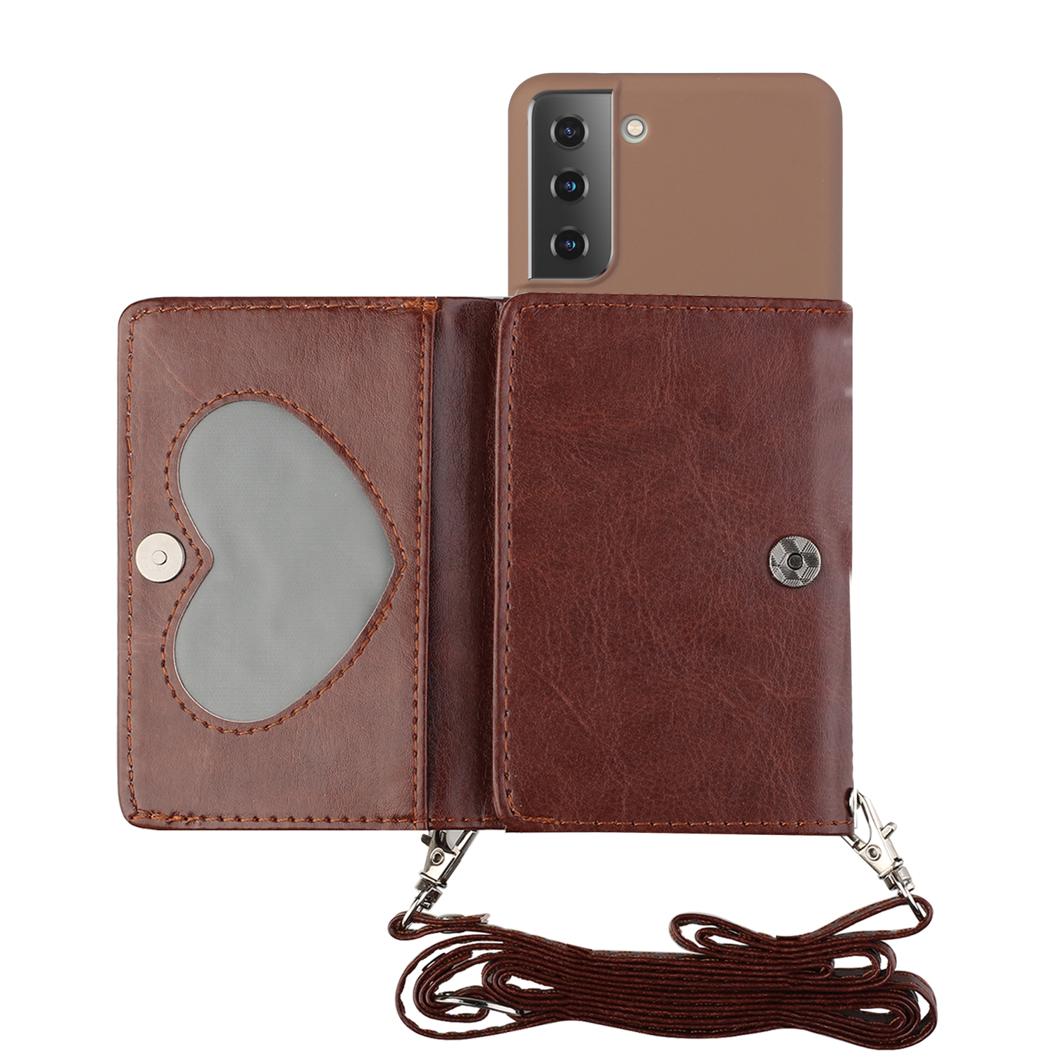 For Samsung Galaxy S22 5G Crossbody Lanyard Wallet Card Bag Phone Case(Coffee) For Samsung Galaxy S22 5G Crossbody Lanyard Wallet Card Bag Phone Case(Coffee)