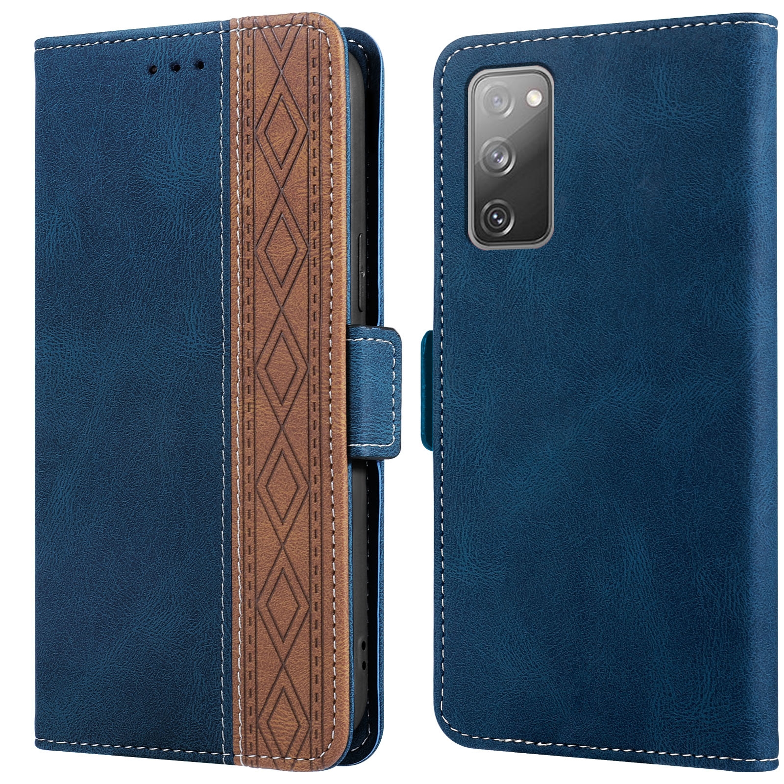 For Samsung Galaxy S20 FE 5G Stitching Side-Magnetic RFID Leather Phone Case(Royal Blue) For Samsung Galaxy S20 FE 5G Stitching Side-Magnetic RFID Leather Phone Case(Royal Blue)