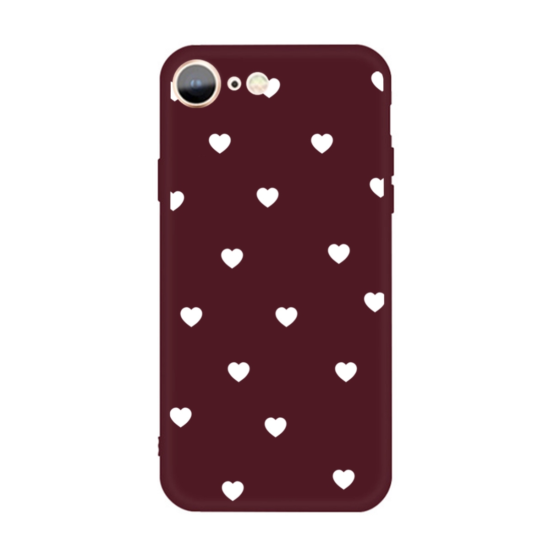 For iPhone SE 2022 / SE 2020 / 8 / 7 Multiple Love-hearts Pattern Colorful Frosted TPU Phone Protective Case(Wine Red) For iPhone SE 2022 / SE 2020 / 8 / 7 Multiple Love-hearts Pattern Colorful Frosted TPU Phone Protective Case(Wine Red)