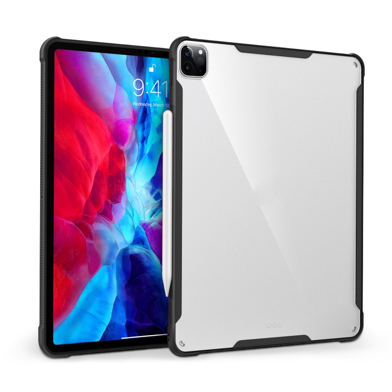 For iPad Pro 12.9 inch 2020 PC+TPU Transparent Shockproof Tablet Case(Black) For iPad Pro 12.9 inch 2020 PC+TPU Transparent Shockproof Tablet Case(Black)