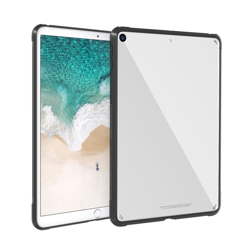 For iPad 10.2 inch 2021 / 2019 PC+TPU Transparent Shockproof Tablet Case(Black)