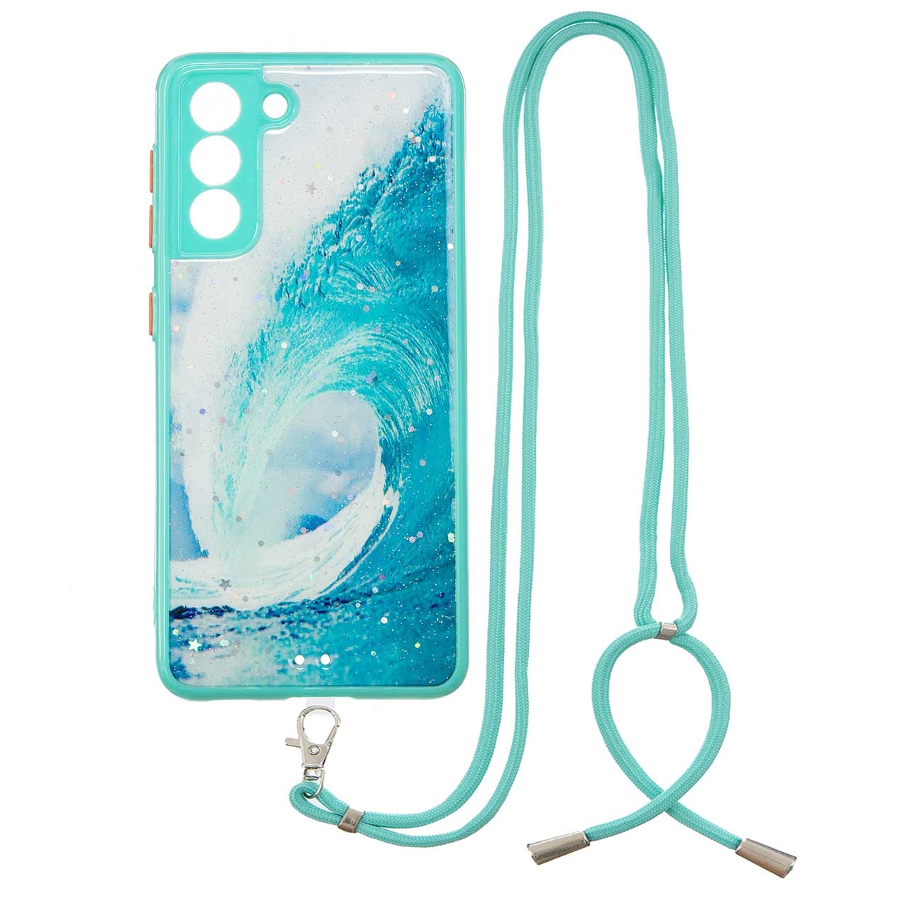 For Samsung Galaxy S22+ 5G Starry Sky Epoxy TPU Phone Case with Neck Lanyard(Waves) For Samsung Galaxy S22+ 5G Starry Sky Epoxy TPU Phone Case with Neck Lanyard(Waves)