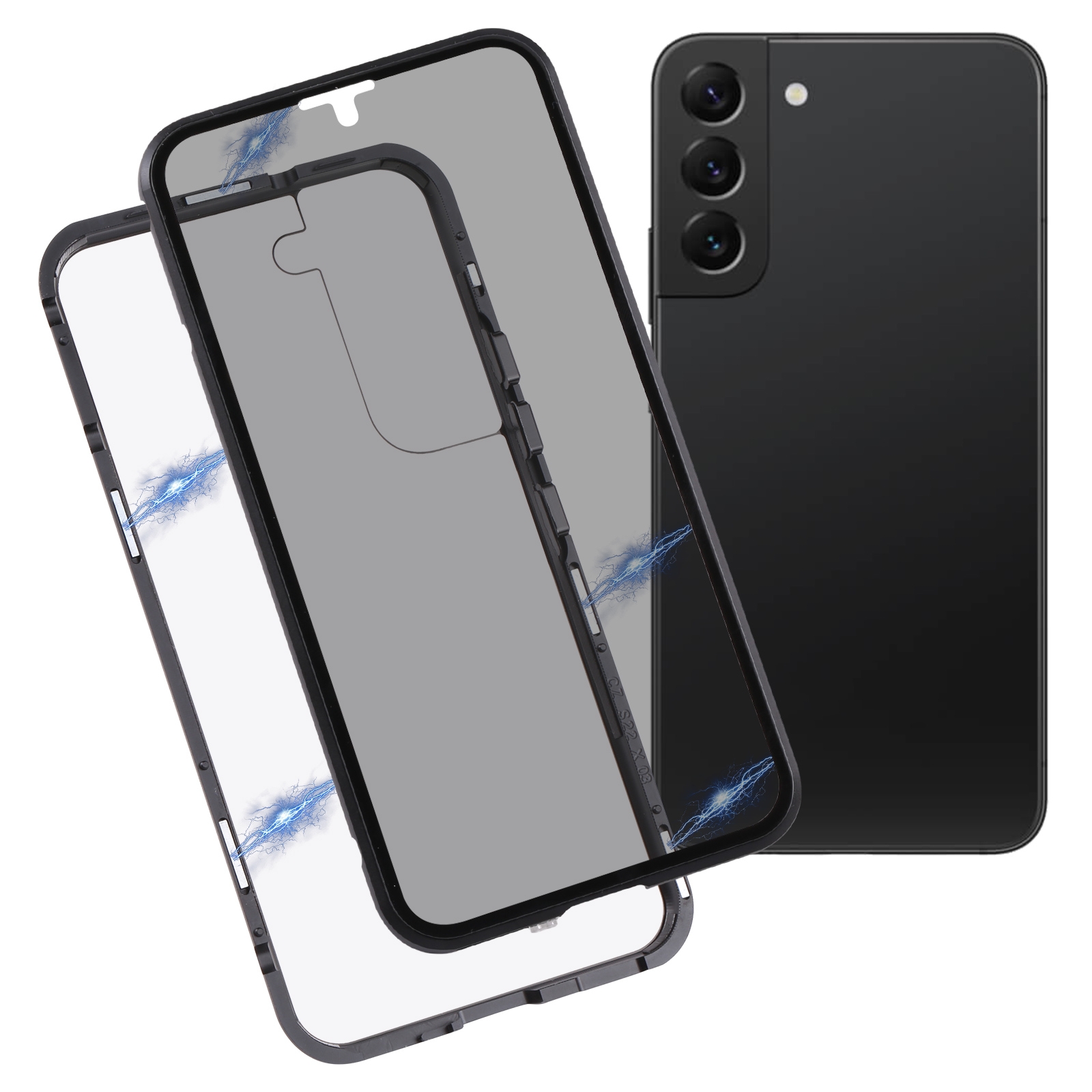 For Samsung Galaxy S22 5G Anti-peeping Magnetic Double-sided Tempered Glass Phone Case(Black) For Samsung Galaxy S22 5G Anti-peeping Magnetic Double-sided Tempered Glass Phone Case(Black)