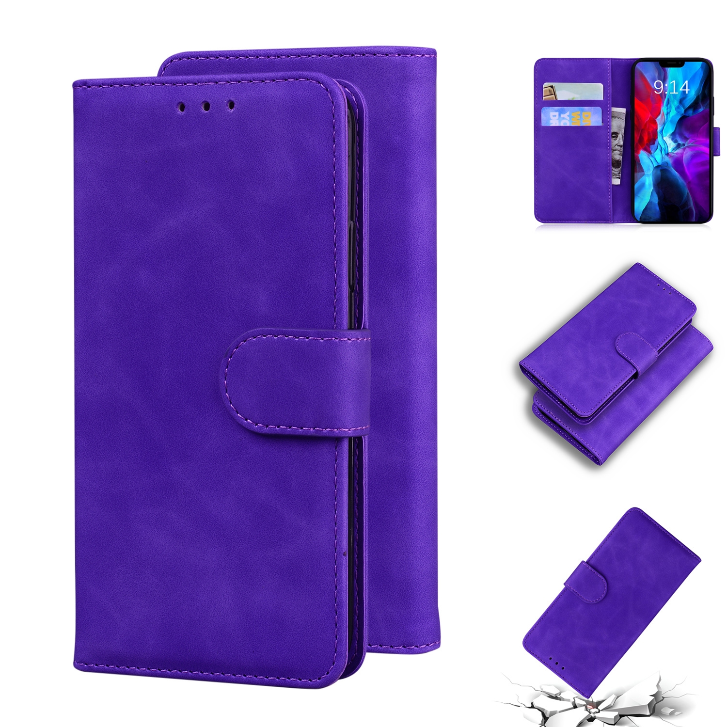 For iPhone 12 Skin Feel Pure Color Flip Leather Phone Case(Purple) For iPhone 12 Skin Feel Pure Color Flip Leather Phone Case(Purple)