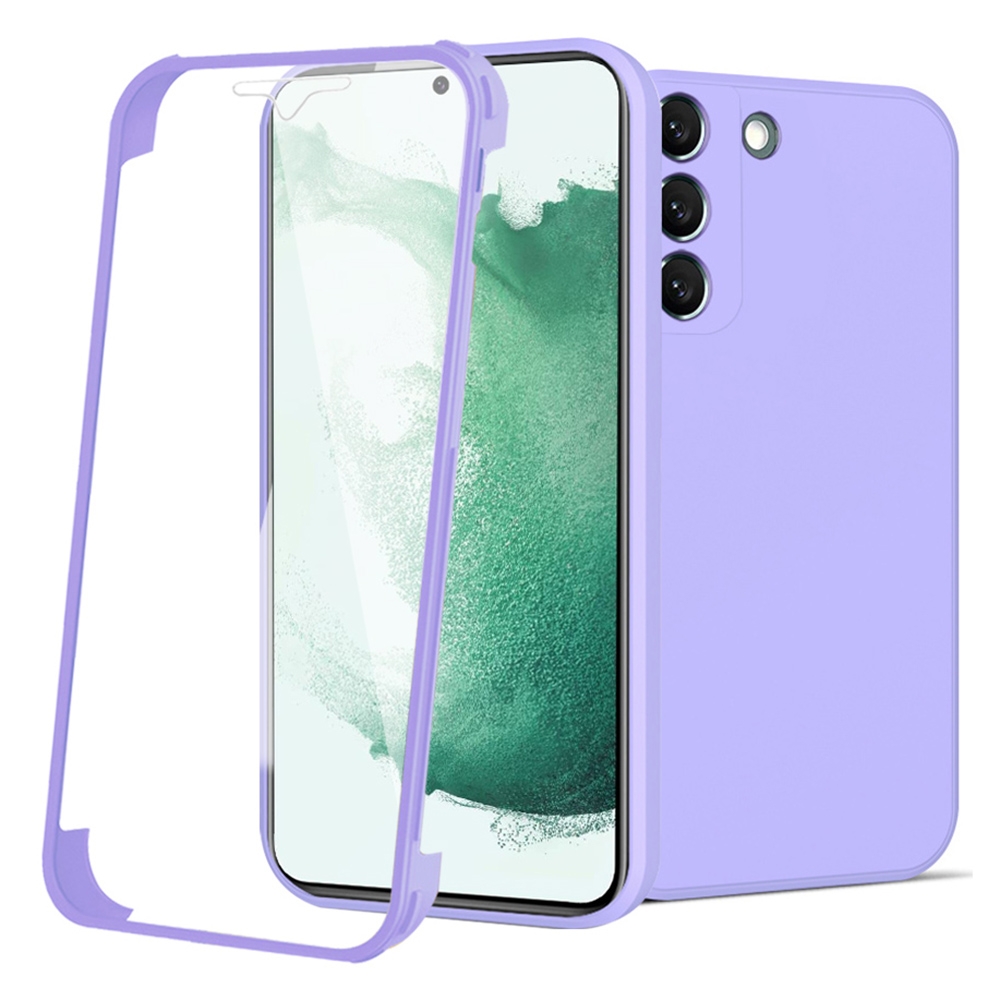 For Samsung Galaxy S22 5G Imitation Liquid Silicone 360 Full Body Phone Case(Purple) For Samsung Galaxy S22 5G Imitation Liquid Silicone 360 Full Body Phone Case(Purple)
