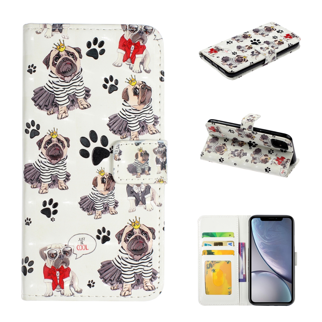 For iPhone 11 3D Embossed Horizontal Flip Leather Case, with Holder & Card Slots & Wallet & Photo Frame(Crown Dog) For iPhone 11 3D Embossed Horizontal Flip Leather Case, with Holder & Card Slots & Wallet & Photo Frame(Crown Dog)