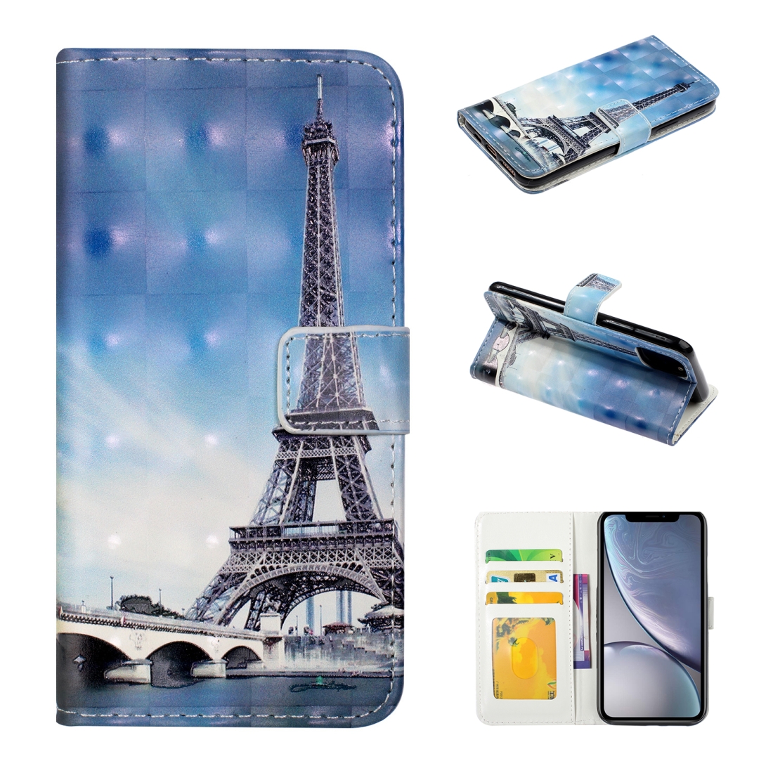 For iPhone 11 Pro 3D Embossed Horizontal Flip Leather Case, with Holder & Card Slots & Wallet & Photo Frame(Blue Tower) For iPhone 11 Pro 3D Embossed Horizontal Flip Leather Case, with Holder & Card Slots & Wallet & Photo Frame(Blue Tower)