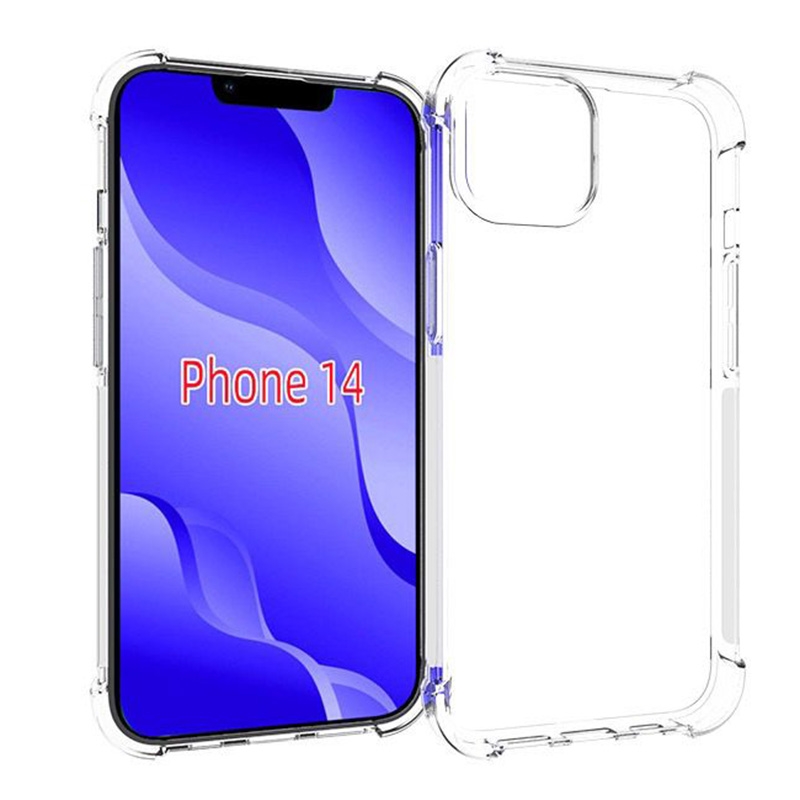 For iPhone 14 Shockproof TPU Phone Case  (Transparent)