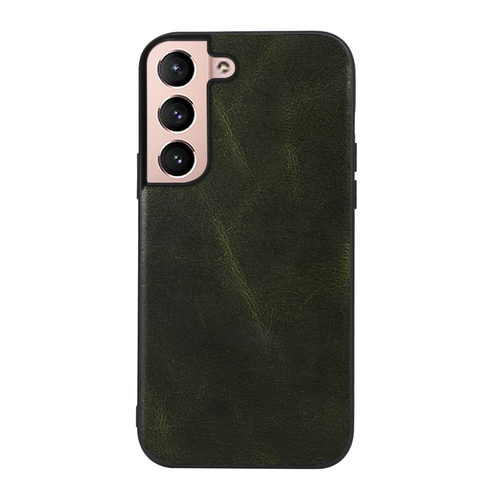 For Samsung Galaxy S22+ 5G Genuine Leather Double Color Crazy Horse Phone Case(Green) For Samsung Galaxy S22+ 5G Genuine Leather Double Color Crazy Horse Phone Case(Green)