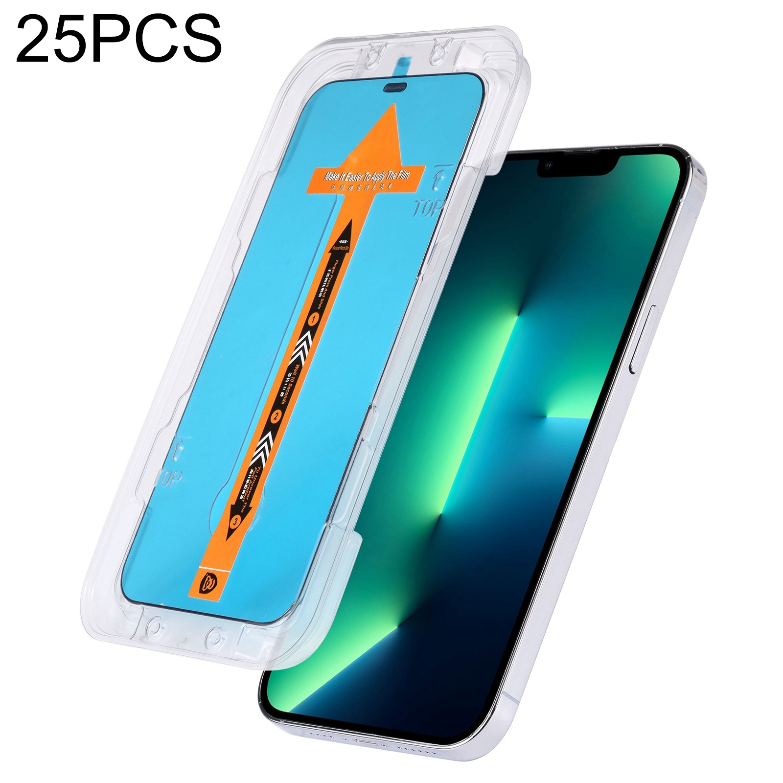 For iPhone 13 Pro Max 25pcs Fast Attach Dust-proof Anti-static Tempered Glass Film For iPhone 13 Pro Max 25pcs Fast Attach Dust-proof Anti-static Tempered Glass Film