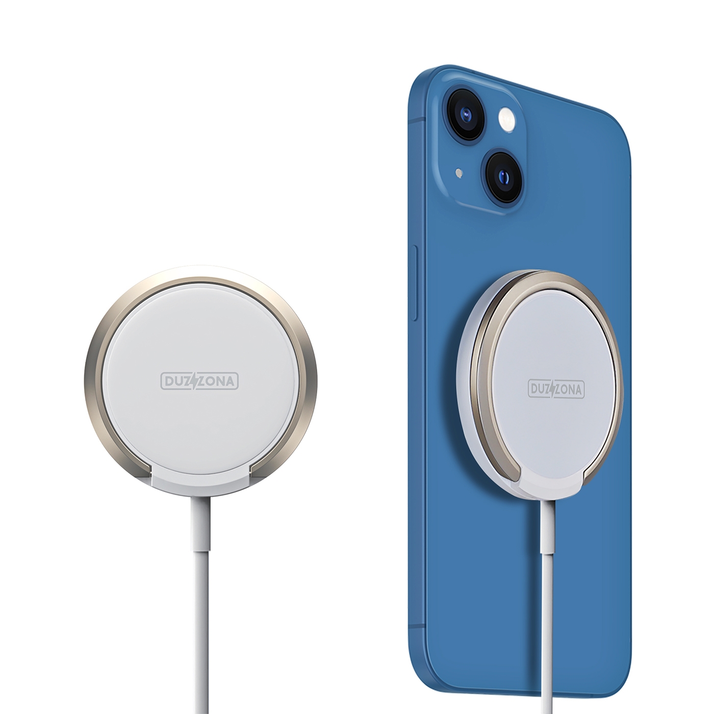 DUZZONA W1 15W Magnetic Wireless Charger with Ring Holder, Cable Length: 1.2m(White) DUZZONA W1 15W Magnetic Wireless Charger with Ring Holder, Cable Length: 1.2m(White)