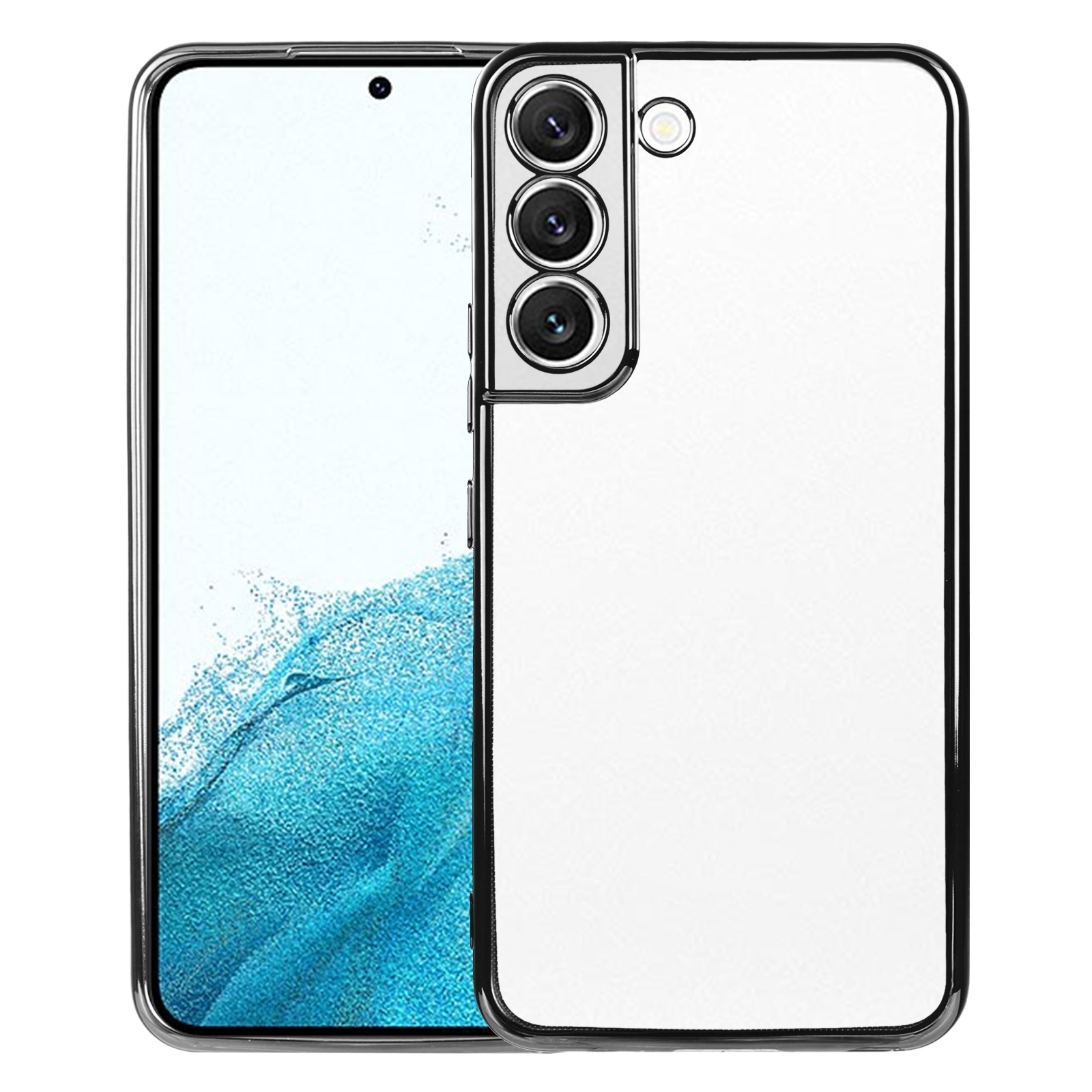 For Samsung Galaxy S22 5G SULADA Elastic Silicone Edge + TPU Phone Case(Black) For Samsung Galaxy S22 5G SULADA Elastic Silicone Edge + TPU Phone Case(Black)