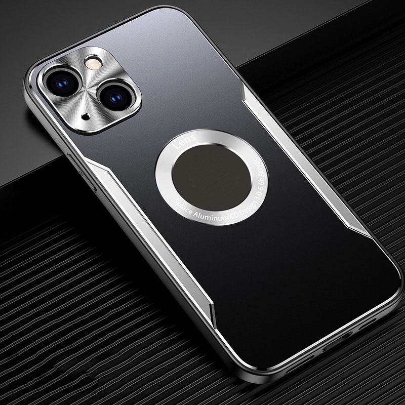 For iPhone 13 Aluminum Alloy + TPU Phone Case(Black Silver) For iPhone 13 Aluminum Alloy + TPU Phone Case(Black Silver)