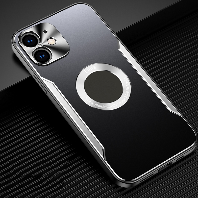 For iPhone 11 Aluminum Alloy + TPU Phone Case (Black Silver) For iPhone 11 Aluminum Alloy + TPU Phone Case (Black Silver)