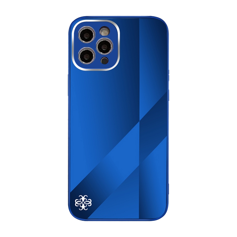 For iPhone 11 Pro Max X10A Texture TPU + Tempered Glass Phone Case (Blue)