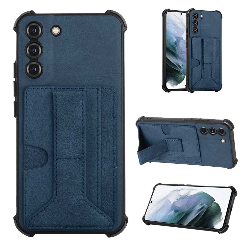 For Samsung Galaxy S22 5G Dream Holder Card Bag Shockproof Phone Case(Blue) For Samsung Galaxy S22 5G Dream Holder Card Bag Shockproof Phone Case(Blue)