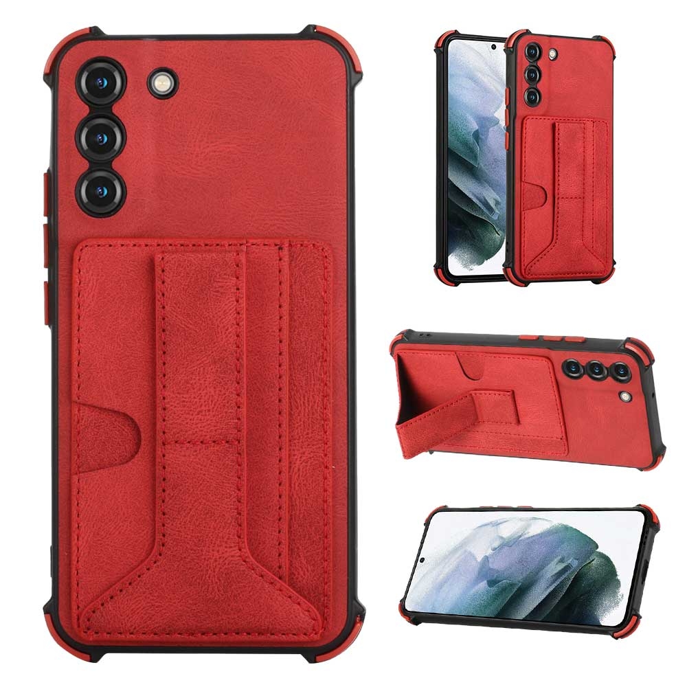 For Samsung Galaxy S22+ 5G Dream Holder Card Bag Shockproof Phone Case(Red) For Samsung Galaxy S22+ 5G Dream Holder Card Bag Shockproof Phone Case(Red)
