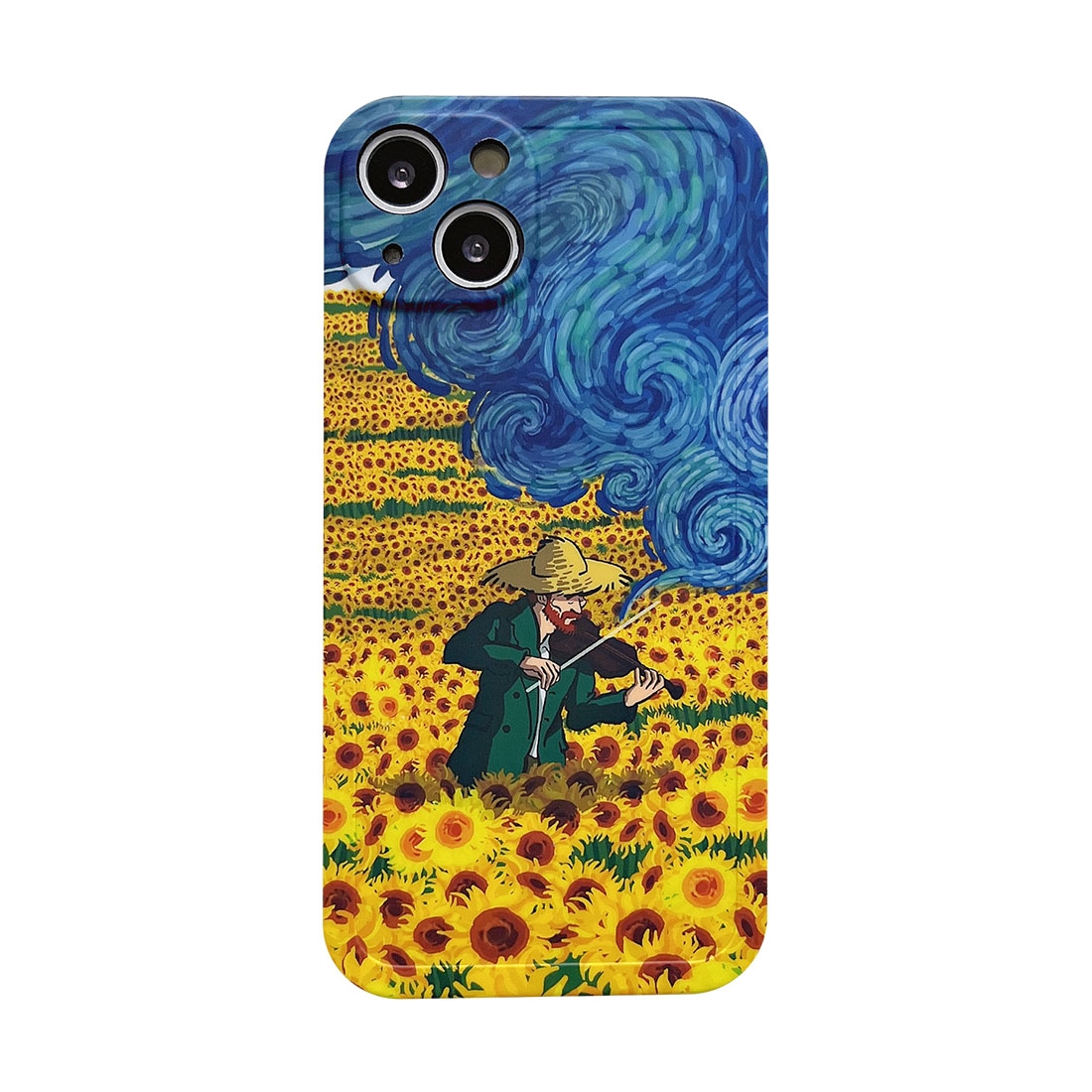Oil Painting TPU Phone Case For iPhone 12(Sunflower) Oil Painting TPU Phone Case For iPhone 12(Sunflower)