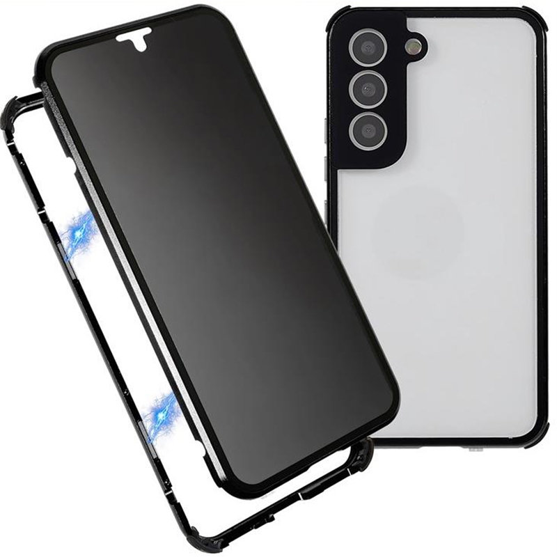 For Samsung Galaxy S22 5G Anti-peeping Magnetic Double-sided Tempered Glass Phone Case(Black) For Samsung Galaxy S22 5G Anti-peeping Magnetic Double-sided Tempered Glass Phone Case(Black)
