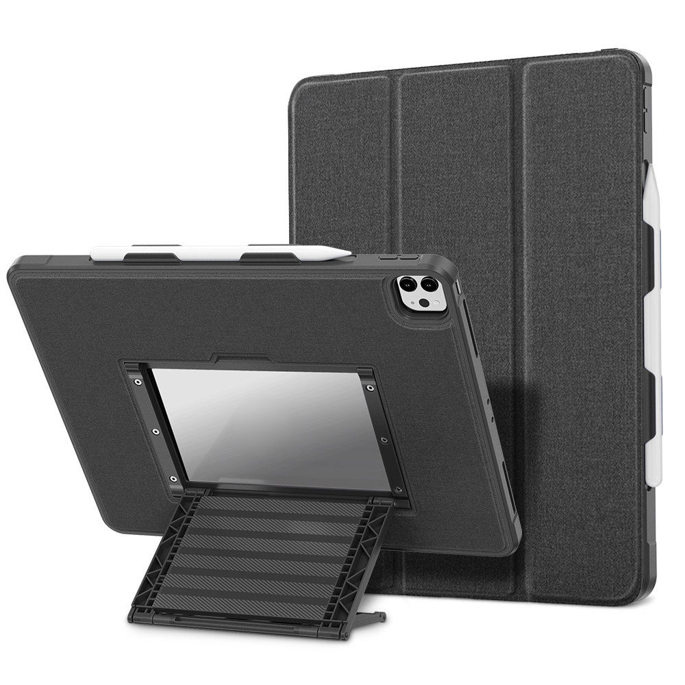 For iPad 11 2021 / 2020 / 2018 Suspension Stand Magnetic Flip Cover Tablet Case(Black)