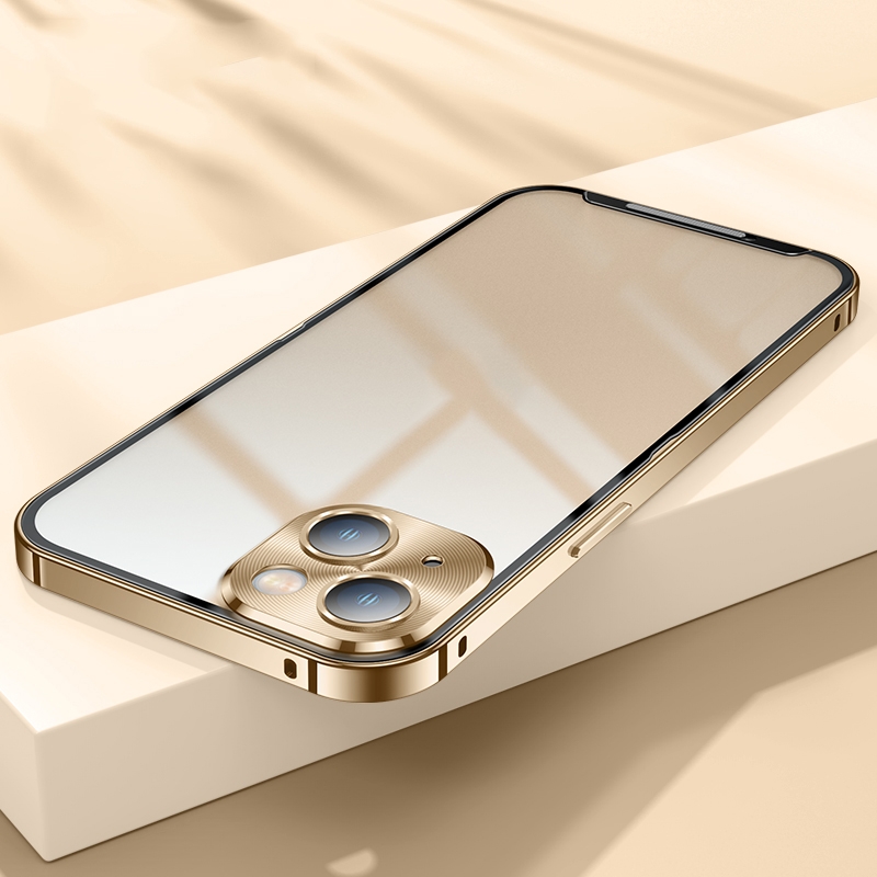 Frosted Metal Phone Case For iPhone 12(Gold) Frosted Metal Phone Case For iPhone 12(Gold)