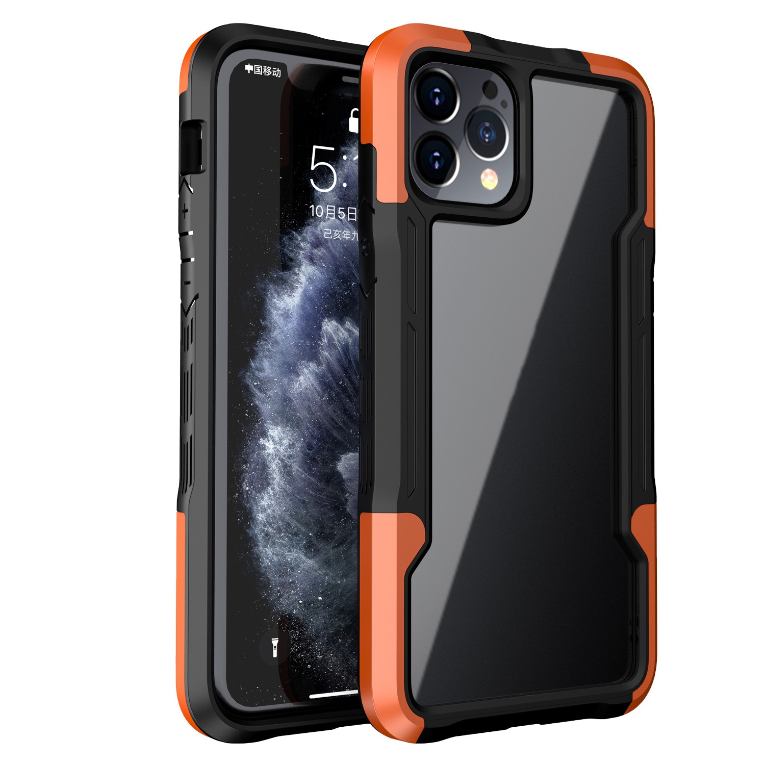 For iPhone 11 Pro Armor Acrylic 3 in 1 Phone Case (Orange) For iPhone 11 Pro Armor Acrylic 3 in 1 Phone Case (Orange)