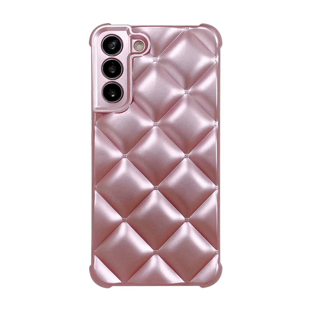 For Samsung Galaxy S22 5G Elegant Rhombic Texture TPU Phone Case(Pink) For Samsung Galaxy S22 5G Elegant Rhombic Texture TPU Phone Case(Pink)