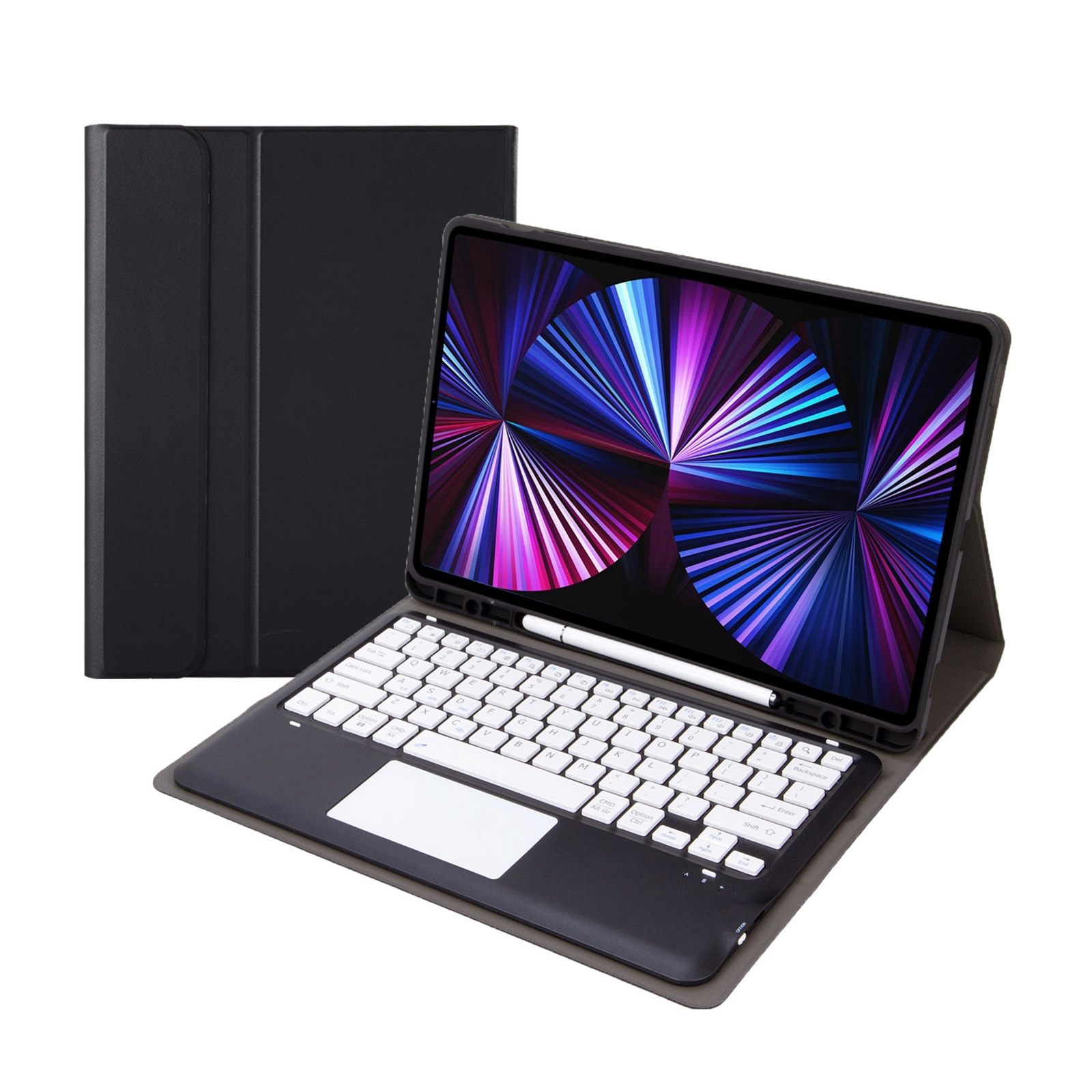 T12B-A Detachable Touch Pad Bluetooth Keyboard Leather Tablet Case For iPad Pro 12.9 inch 2021/2020/2018(Black) T12B-A Detachable Touch Pad Bluetooth Keyboard Leather Tablet Case For iPad Pro 12.9 inch 2021/2020/2018(Black)