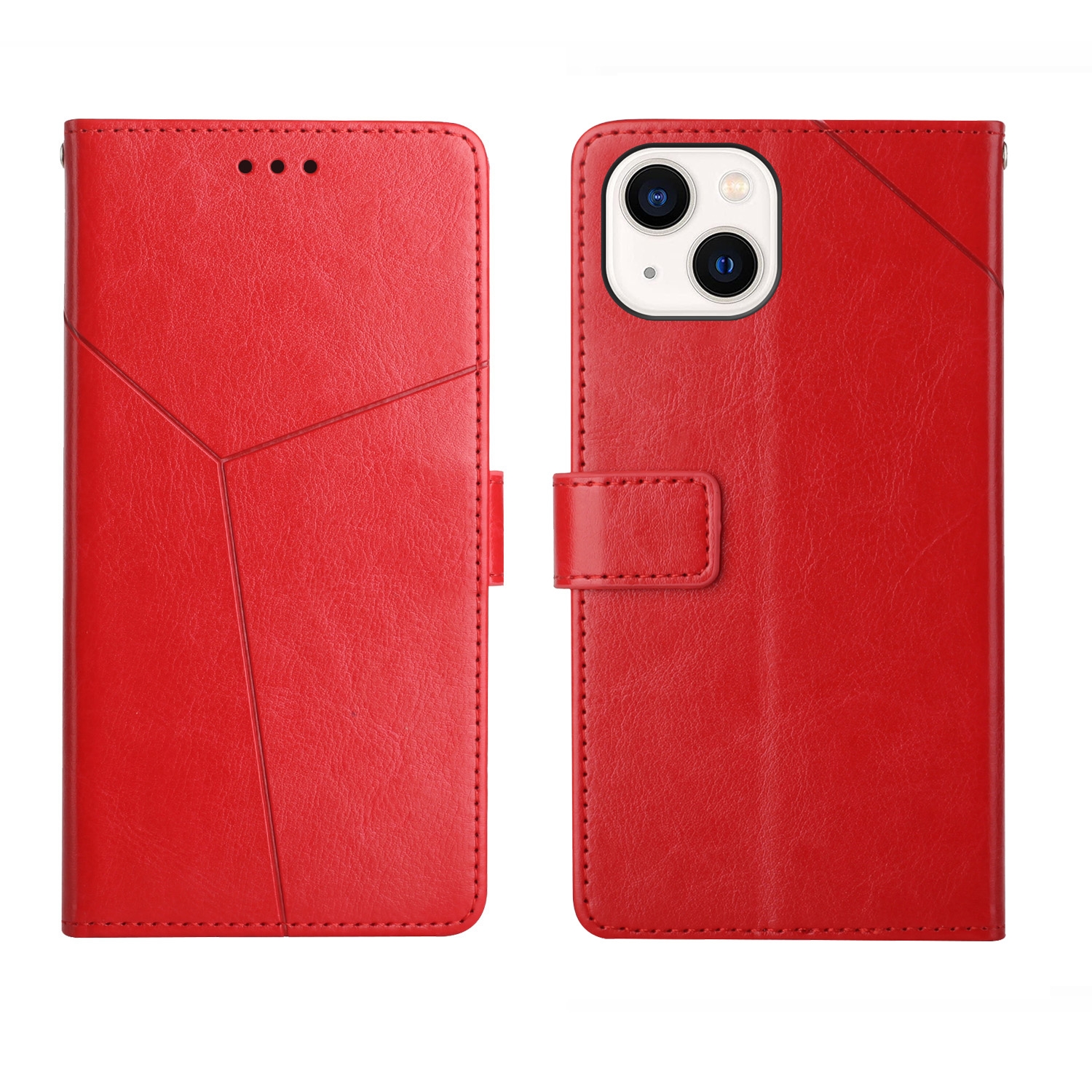 For iPhone 14 Y Stitching Horizontal Flip Leather Phone Case (Red) For iPhone 14 Y Stitching Horizontal Flip Leather Phone Case (Red)