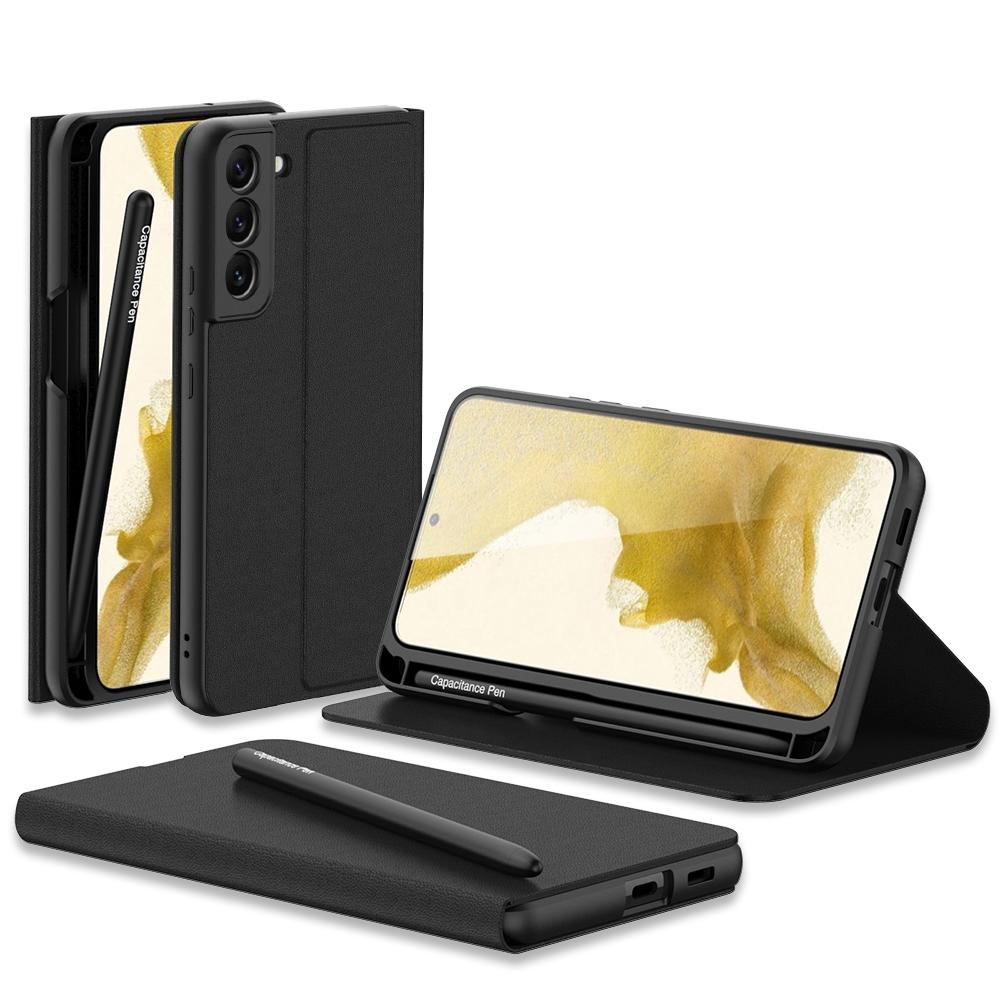 For Samsung Galaxy S22 5G GKK Flip Leather Phone Case with Stylus Pen(Black) For Samsung Galaxy S22 5G GKK Flip Leather Phone Case with Stylus Pen(Black)