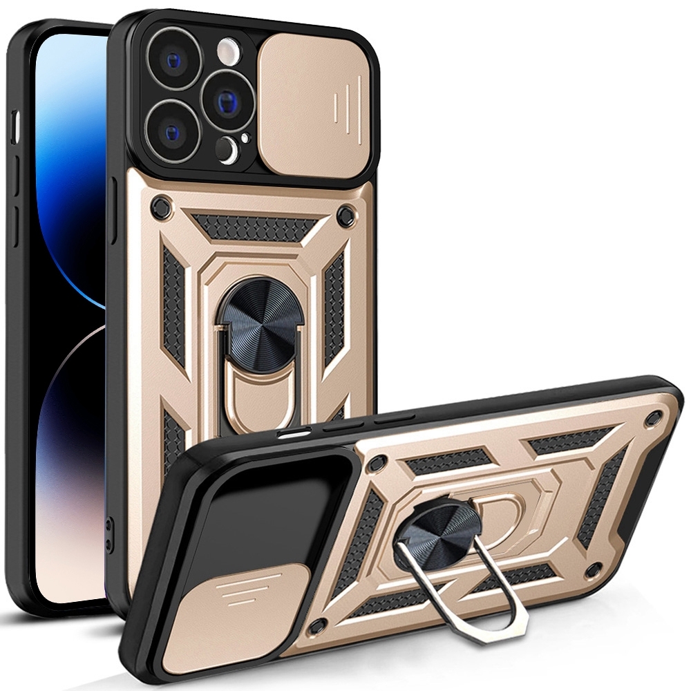 For iPhone 14 Pro Max Sliding Camera Cover Design TPU+PC Phone Case (Gold) For iPhone 14 Pro Max Sliding Camera Cover Design TPU+PC Phone Case (Gold)