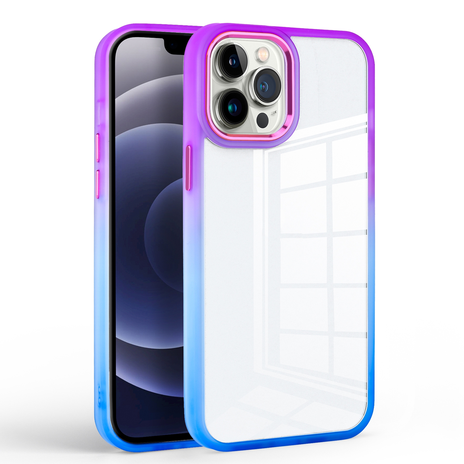 For iPhone 11 Pro Max Colorful Gradient Phone Case (Purple + Blue) For iPhone 11 Pro Max Colorful Gradient Phone Case (Purple + Blue)
