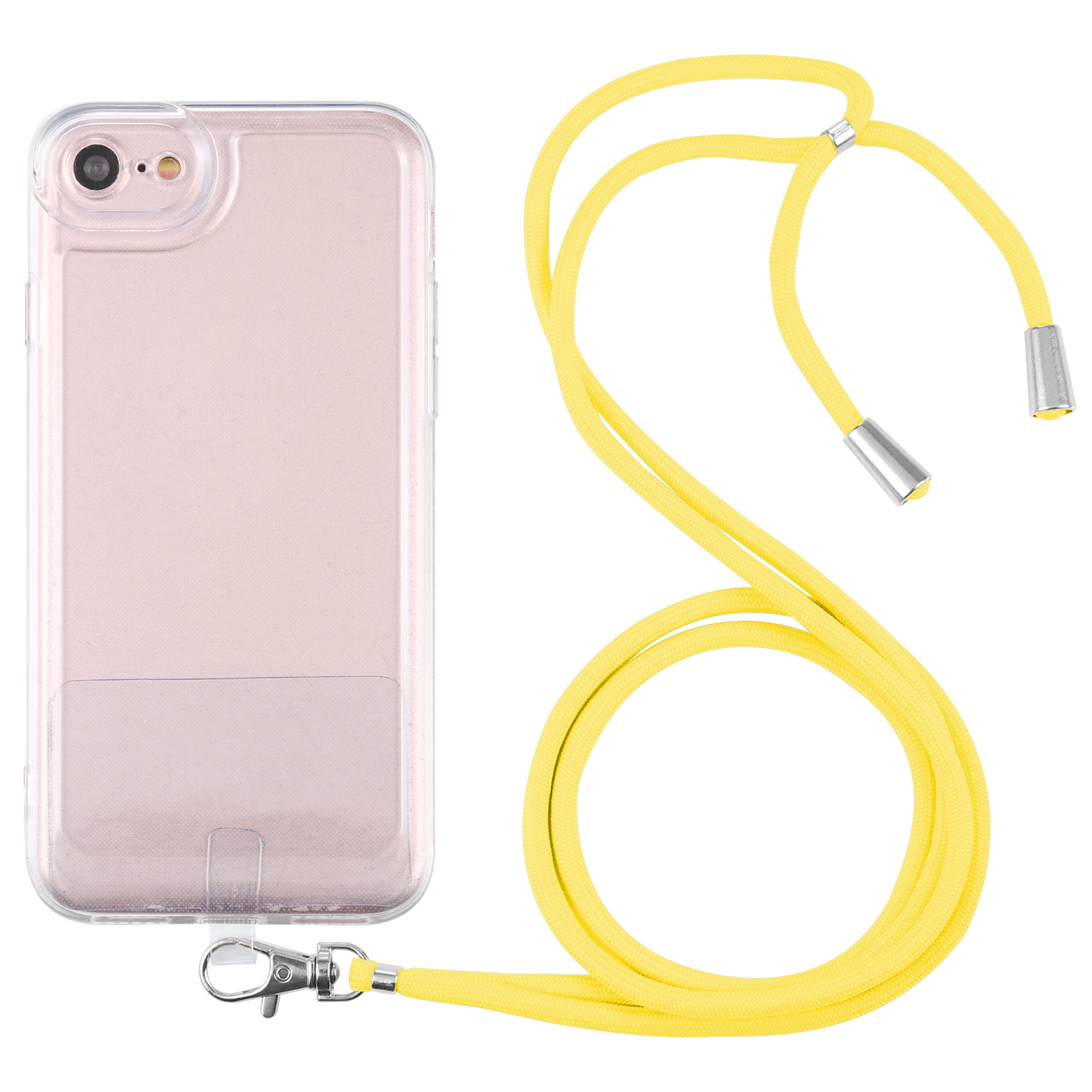 For iPhone SE 2022 / SE 2020 / 8 / 7 Lanyard Transparent TPU Phone Case(Yellow) For iPhone SE 2022 / SE 2020 / 8 / 7 Lanyard Transparent TPU Phone Case(Yellow)