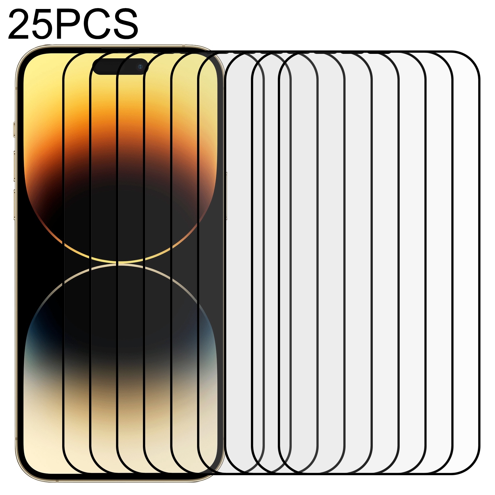 For iPhone 14 Pro 25pcs Full Glue Screen Tempered Glass Film For iPhone 14 Pro 25pcs Full Glue Screen Tempered Glass Film