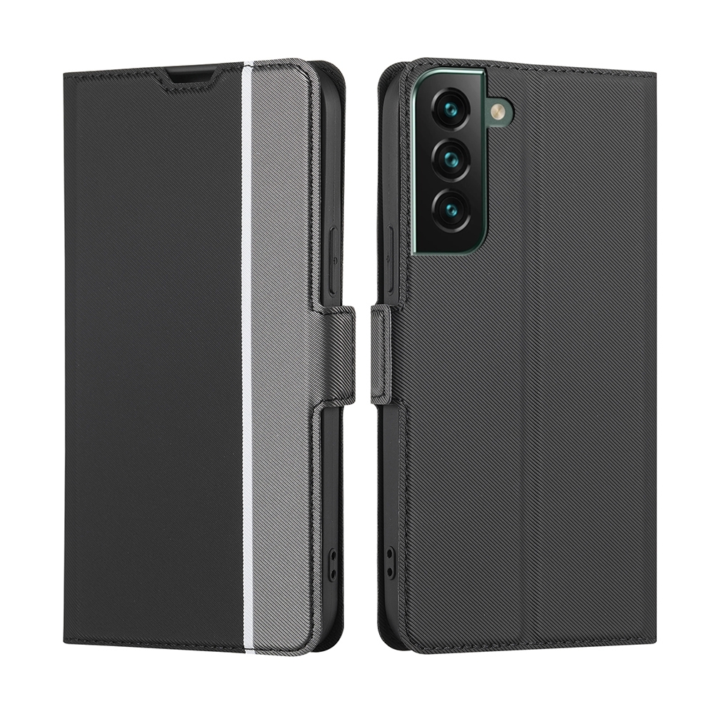 For Samsung Galaxy S22+ 5G Twill Texture Side Button Leather Phone Case(Black) For Samsung Galaxy S22+ 5G Twill Texture Side Button Leather Phone Case(Black)