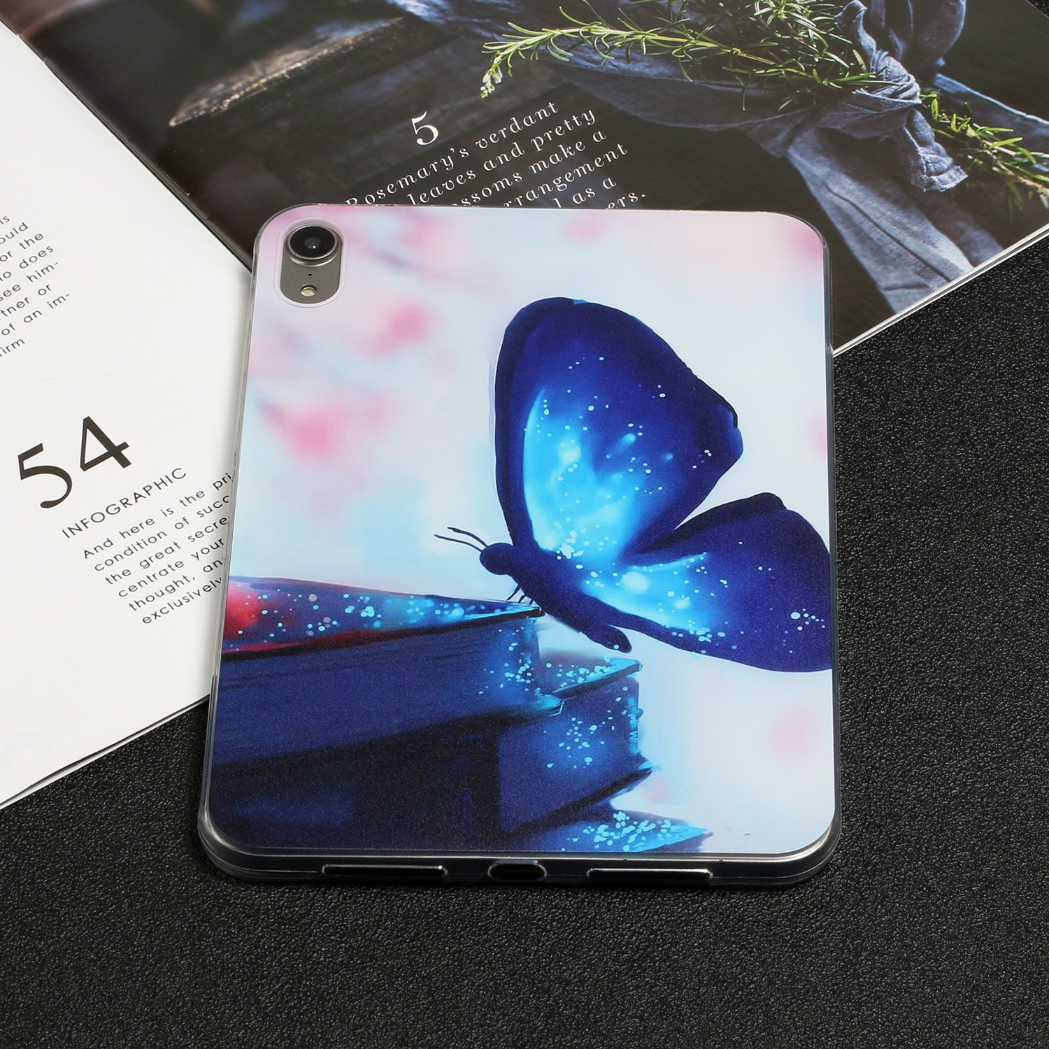 For iPad mini 6 Painted TPU Tablet Case(Blue Butterfly) For iPad mini 6 Painted TPU Tablet Case(Blue Butterfly)