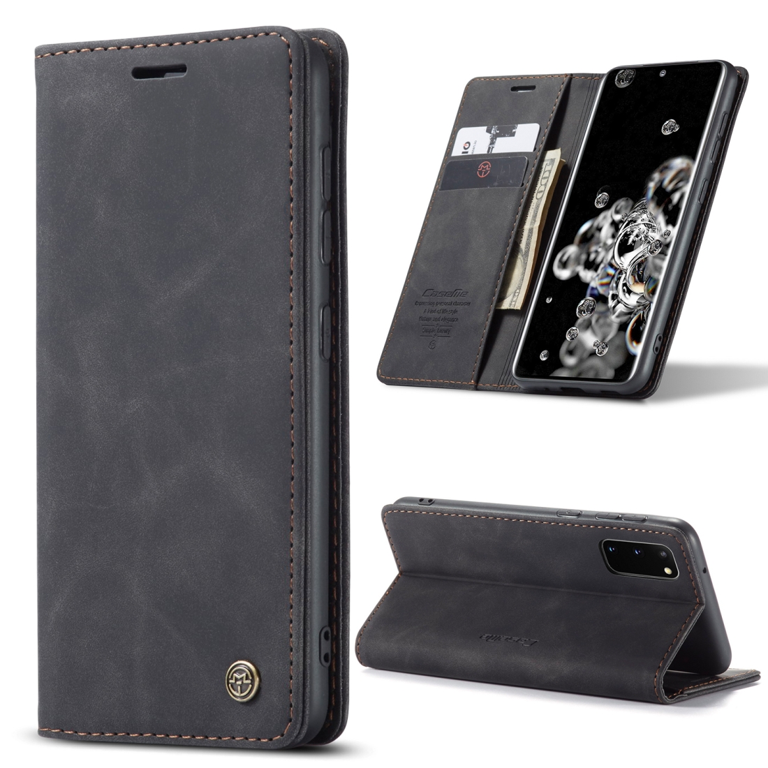 For Galaxy S20 CaseMe Multifunctional Horizontal Flip Leather Case, with Card Slot & Holder & Wallet(Black)