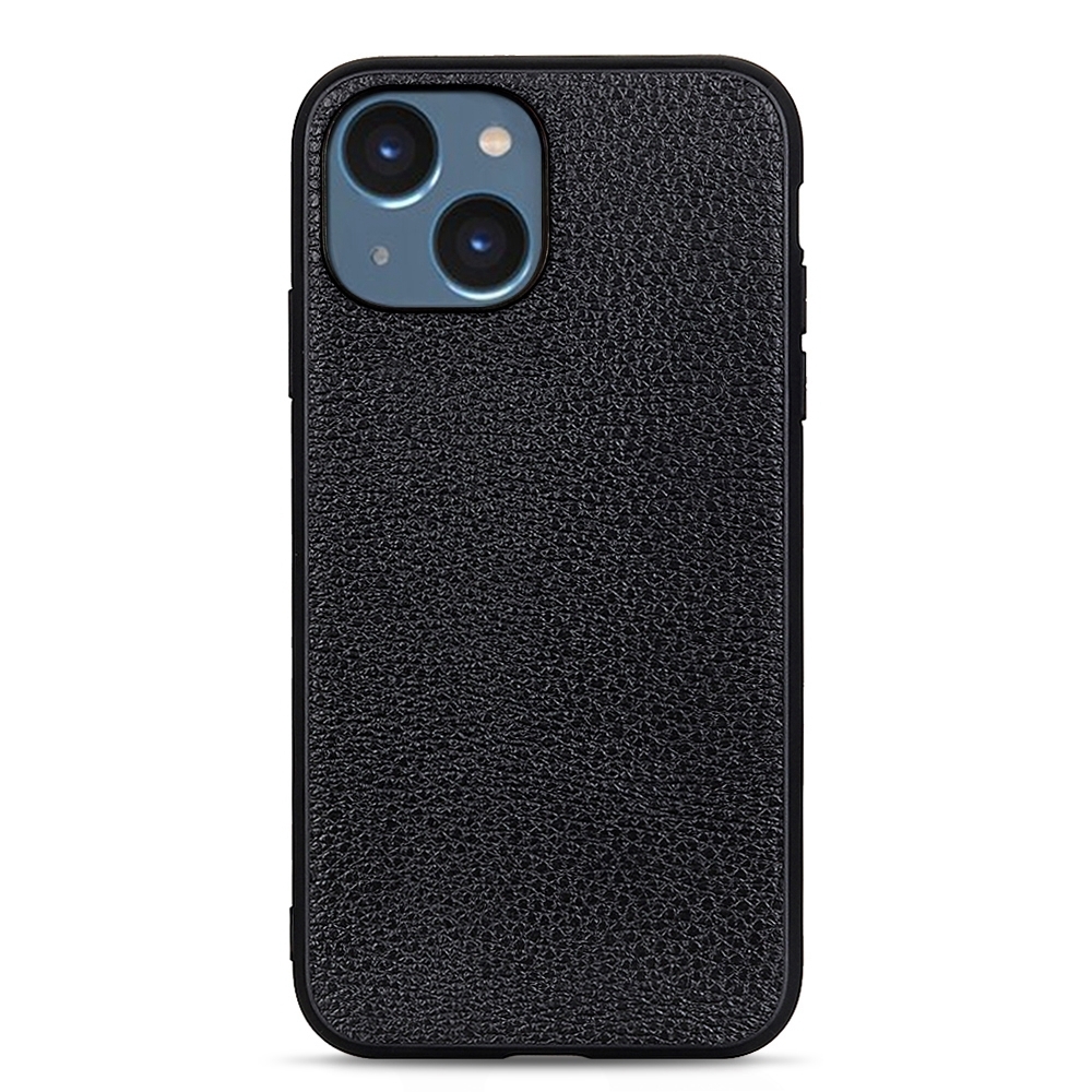 For iPhone 14 Plus Litchi Texture Genuine Leather Phone Case (Black) For iPhone 14 Plus Litchi Texture Genuine Leather Phone Case (Black)