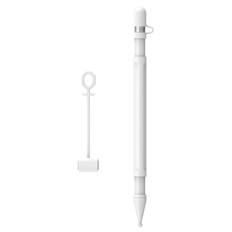 4 in 1 Stylus Silicone Protective Cover Short Set For Apple Pencil 1(White) 4 in 1 Stylus Silicone Protective Cover Short Set For Apple Pencil 1(White)