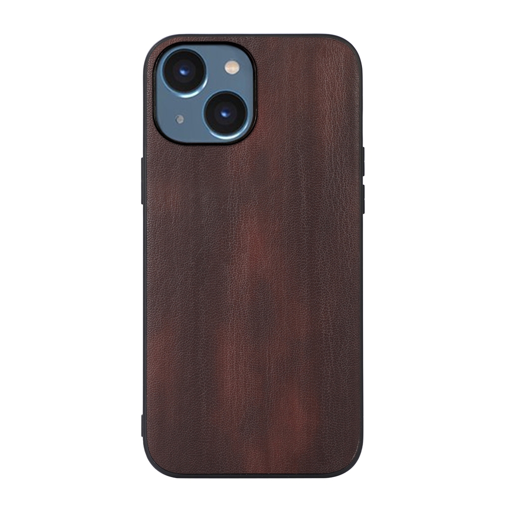 For iPhone 14 Yellow Cow Texture PU Phone Case (Coffee) For iPhone 14 Yellow Cow Texture PU Phone Case (Coffee)