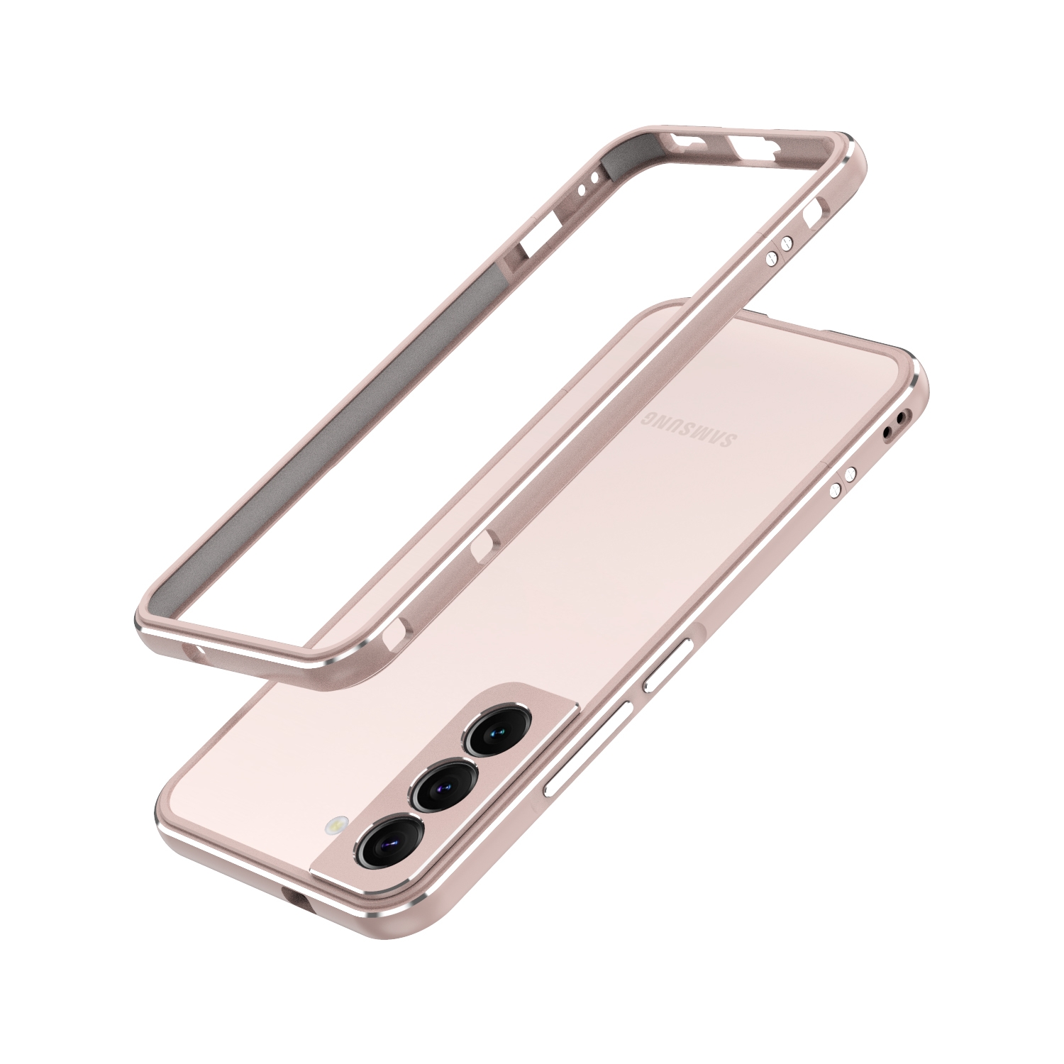 For Samsung Galaxy S22 5G Aurora Series Lens Protector + Metal Frame Protective Phone Case(Gold Silver) For Samsung Galaxy S22 5G Aurora Series Lens Protector + Metal Frame Protective Phone Case(Gold Silver)