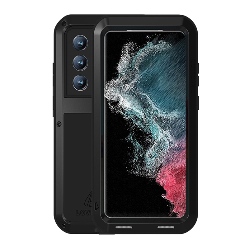 For Samsung Galaxy S22 Ultra 5G LOVE MEI Metal Shockproof Waterproof Dustproof Protective Phone Case(Black) For Samsung Galaxy S22 Ultra 5G LOVE MEI Metal Shockproof Waterproof Dustproof Protective Phone Case(Black)