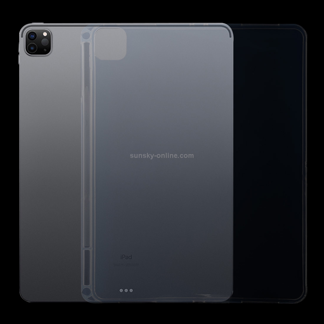 For iPad Pro 12.9 inch 2022 / 2021 / 2020 0.75mm Transparent TPU Protective Tablet Case with Pen Slot