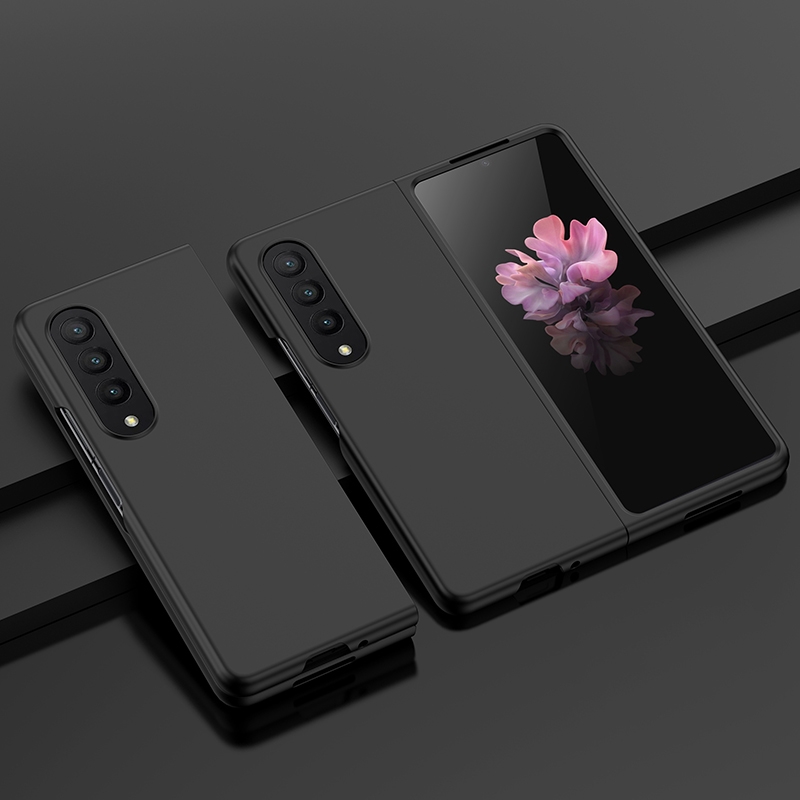 For Samsung Galaxy Z Fold4 Big Hole Fuel Injection PC Skin Feel Phone Case(Black) For Samsung Galaxy Z Fold4 Big Hole Fuel Injection PC Skin Feel Phone Case(Black)