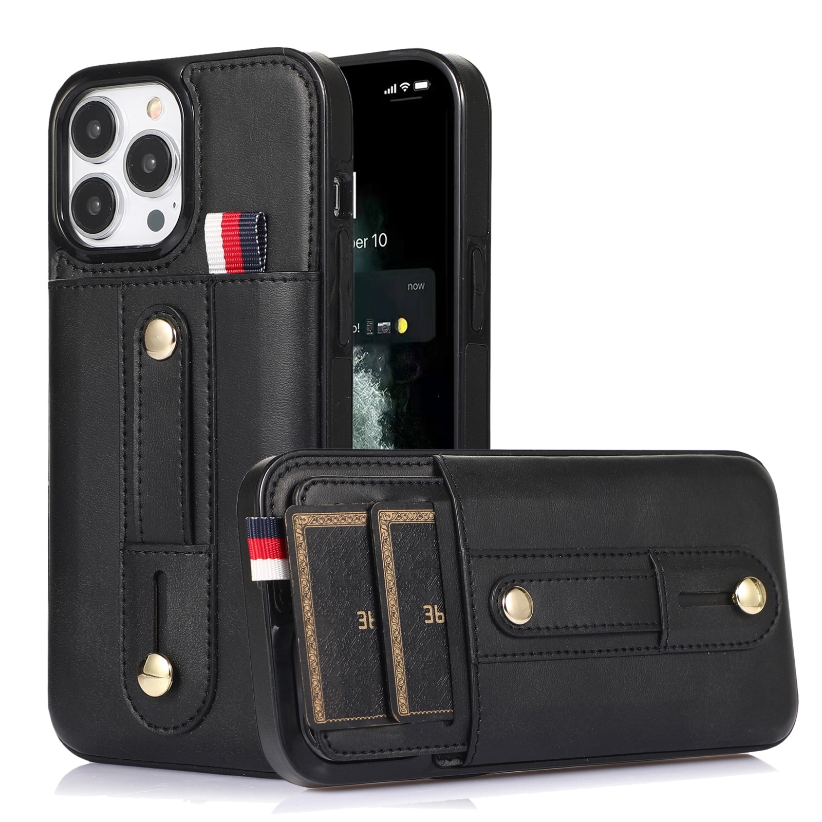 For iPhone 11 Pro Wristband Kickstand Wallet Leather Phone Case (Black) For iPhone 11 Pro Wristband Kickstand Wallet Leather Phone Case (Black)